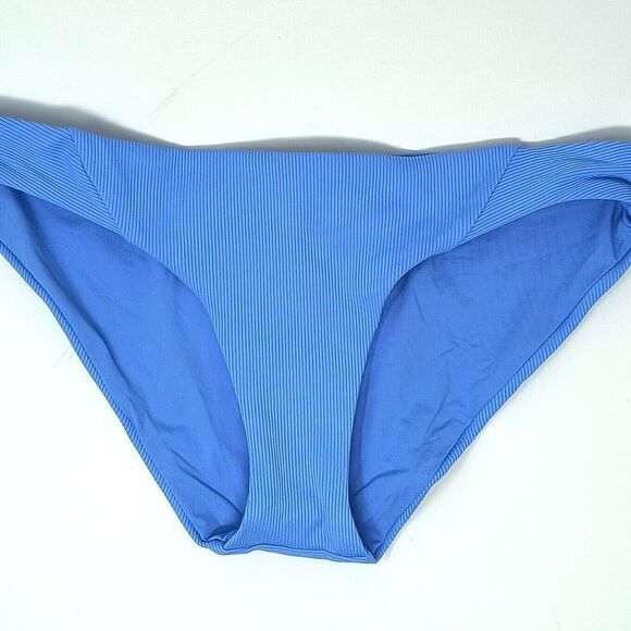 Becca Swim NWT Fine Line Ribbed Bikini Bottom in Blue Size Medium - Picture 4 of 5